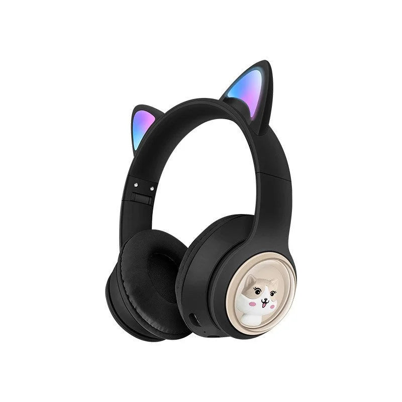 Cute Cat Ear Wireless Headphones - BT5.3 LED Lights TF Card