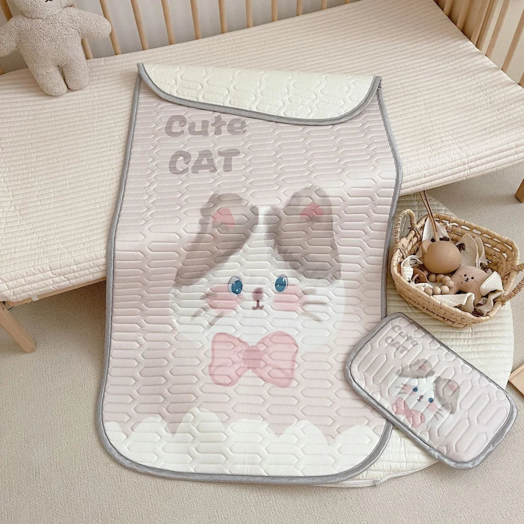 Cute Cat Pattern 2 Piece Set Kids Cooling Pad Set