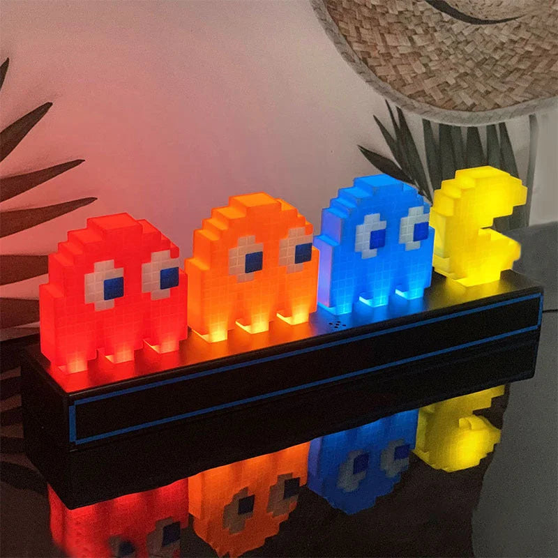 Cute Pac-Man Night Light Set with 3-Level Dimming - Home &