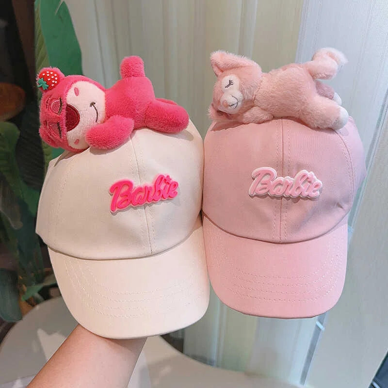 Cute Plush - Decorated Baseball Cap(Beige pink) - Fashion >