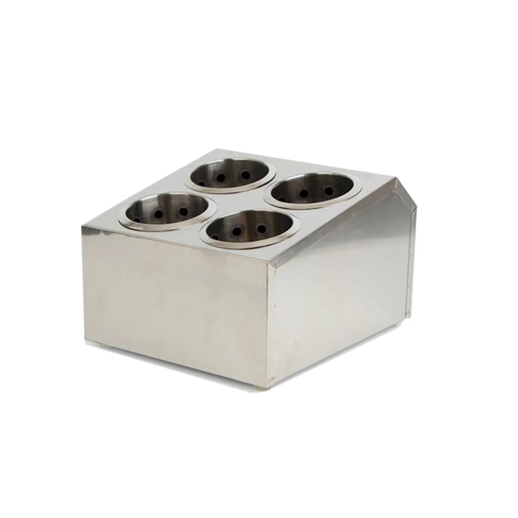 Cutlery Holder Premium 18/10 Stainless Steel Commercial Conical Square Utensils - 4 Holes