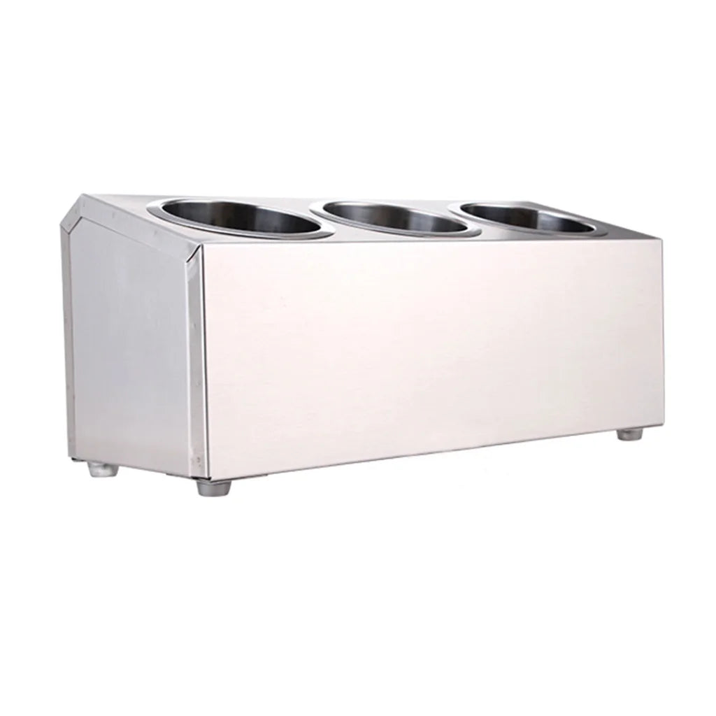 Cutlery Holder Premium 18/10 Stainless Steel Commercial Conical Utensils - 3 Holes