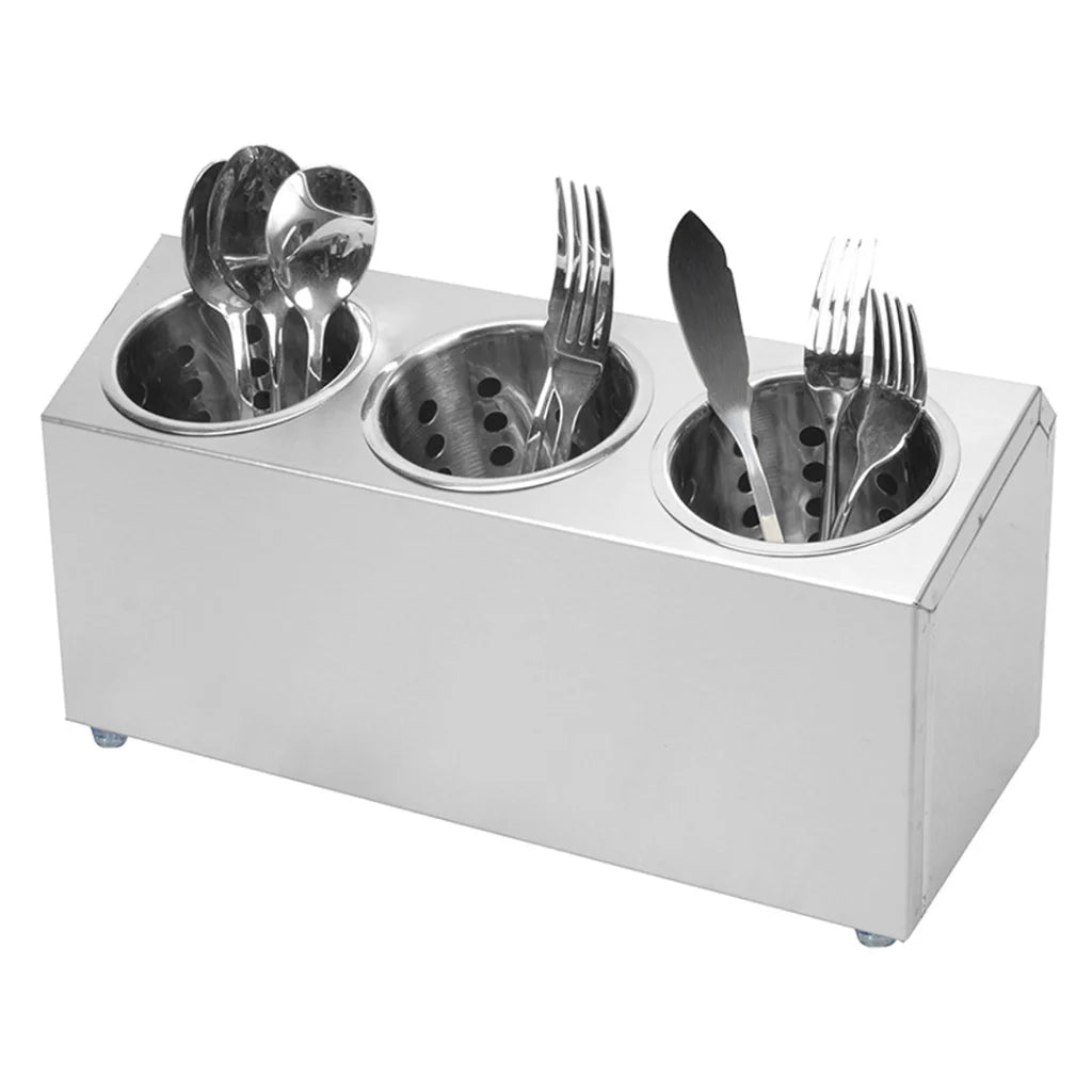 Cutlery Holder Premium 18/10 Stainless Steel Commercial Conical Utensils - 3 Holes