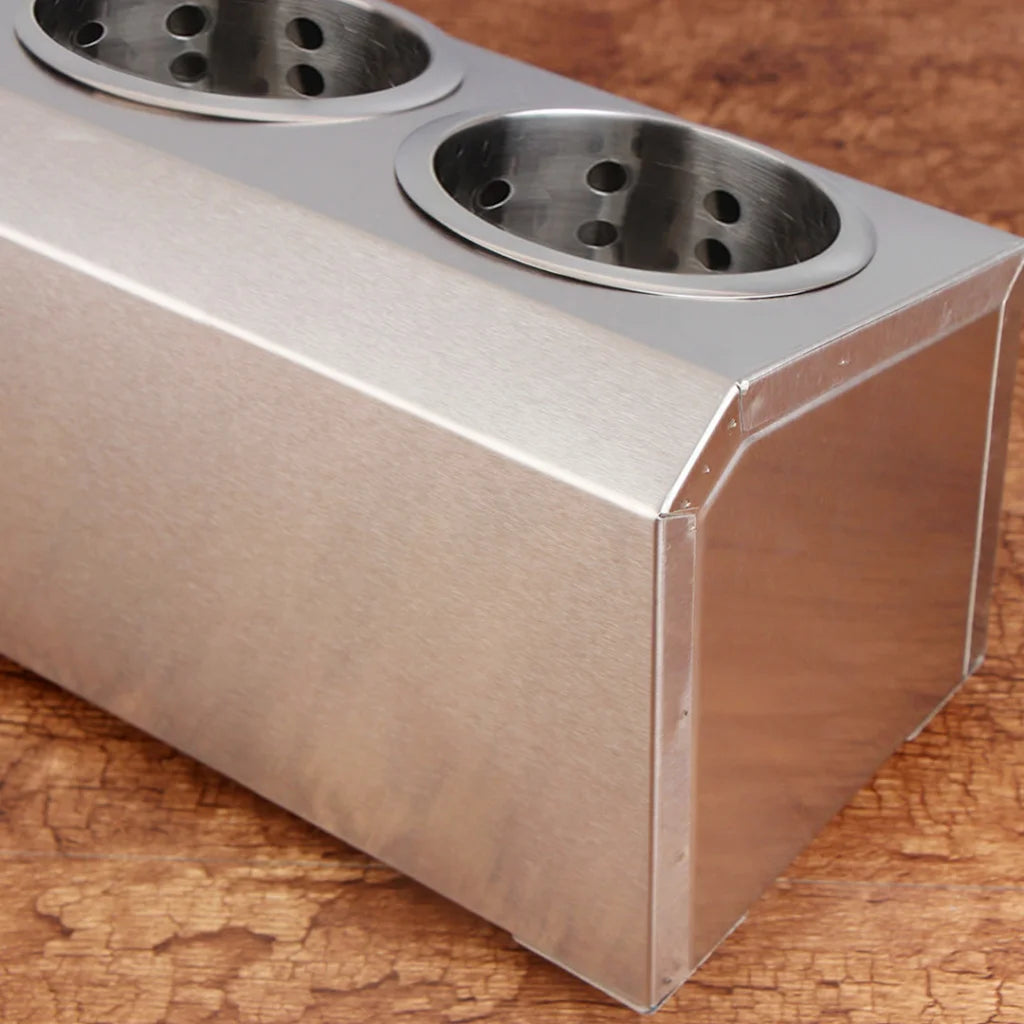 Cutlery Holder Premium 18/10 Stainless Steel Commercial Conical Utensils - 3 Holes
