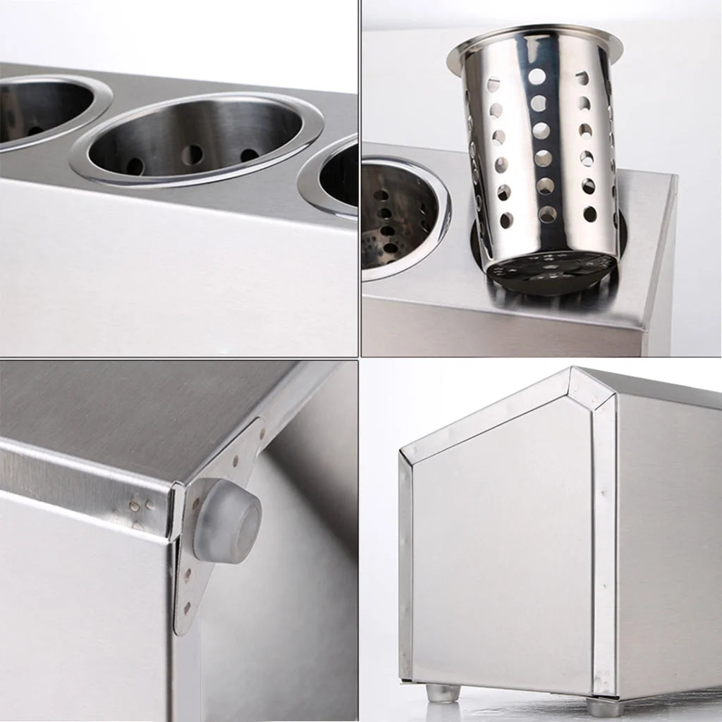 Cutlery Holder Premium 18/10 Stainless Steel Commercial Conical Utensils - 3 Holes