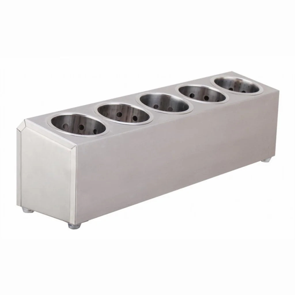Cutlery Holder Premium 18/10 Stainless Steel Commercial Conical Utensils - 5 Holes