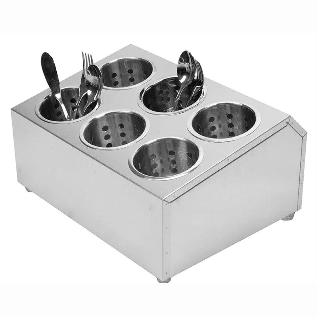 Cutlery Holder Premium 18/10 Stainless Steel Commercial Conical Utensils - 6 Holes