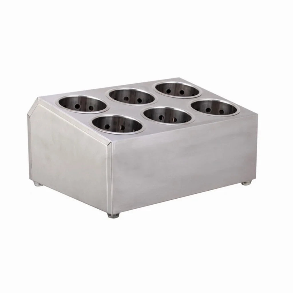 Cutlery Holder Premium 18/10 Stainless Steel Commercial Conical Utensils - 6 Holes