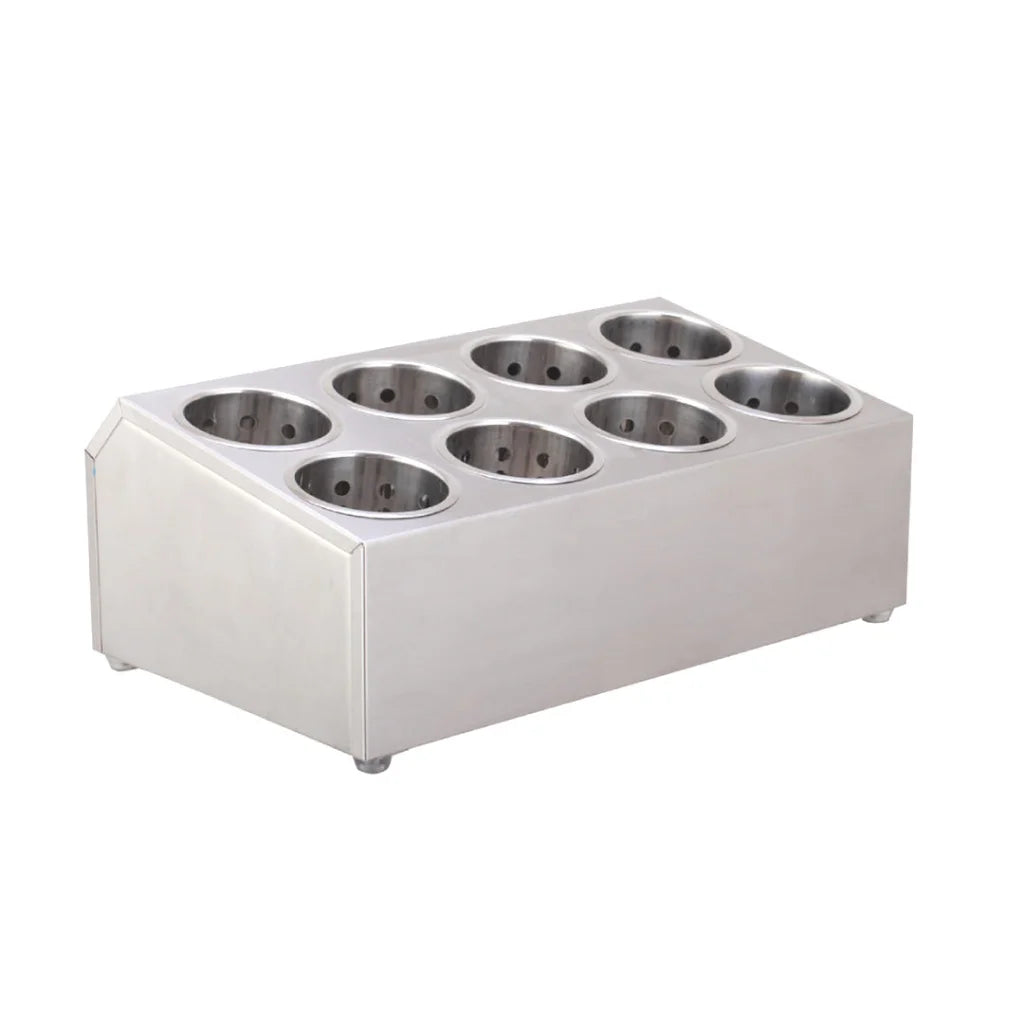 Cutlery Holder Premium 18/10 Stainless Steel Commercial Conical Utensils - 8 Holes