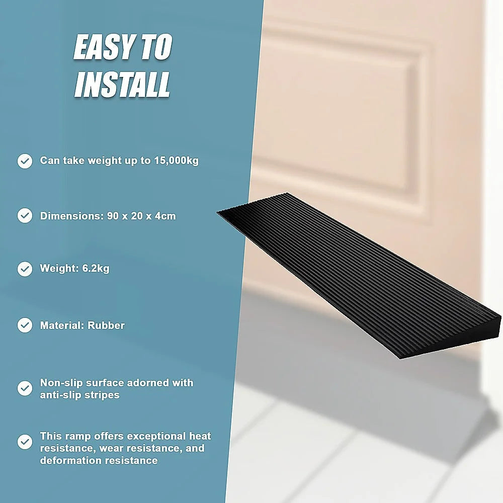 Cuttable Threshold Ramp Rubber Wheelchair Ramp Solid 4 cm