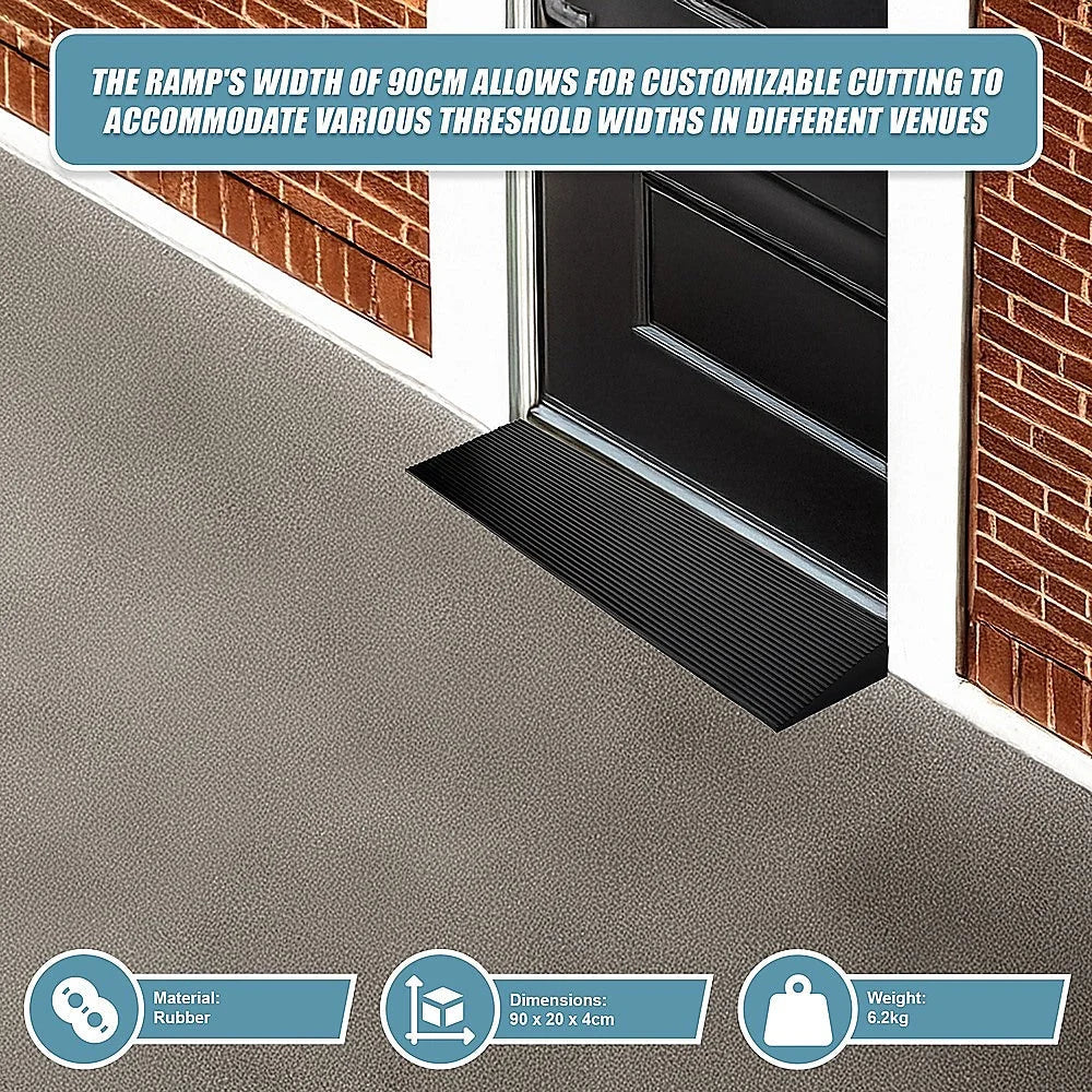 Cuttable Threshold Ramp Rubber Wheelchair Ramp Solid 4 cm