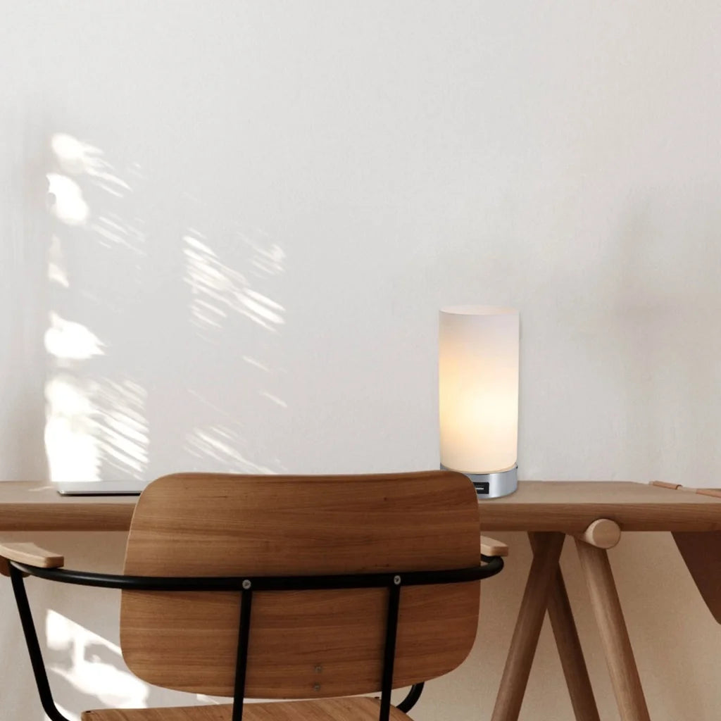 Cylinder Touch Lamp Julie with USB Port - Home & Garden