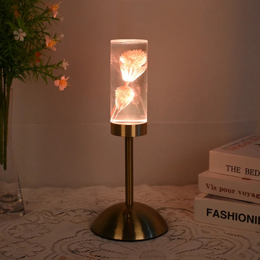 Dandelion Grass Eternal Flower Acrylic Table Lamp