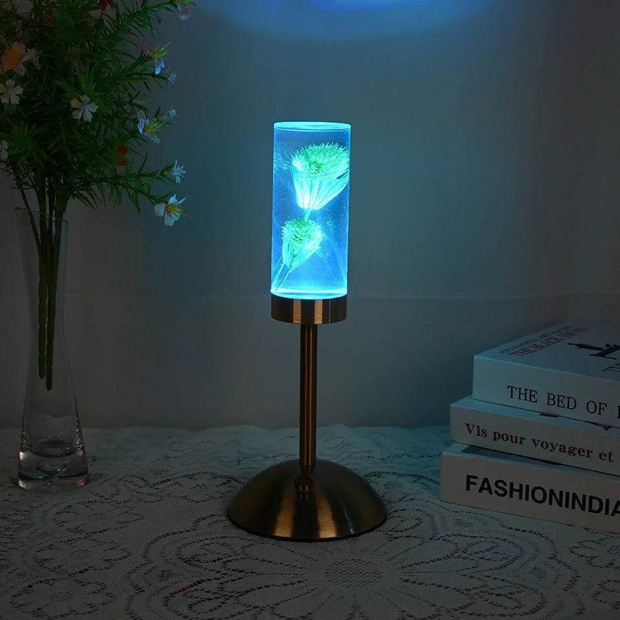 Dandelion Grass Eternal Flower Acrylic Table Lamp