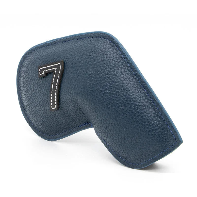 Dark Blue Golf Iron Head Covers Set of 10 - Waterproof PU