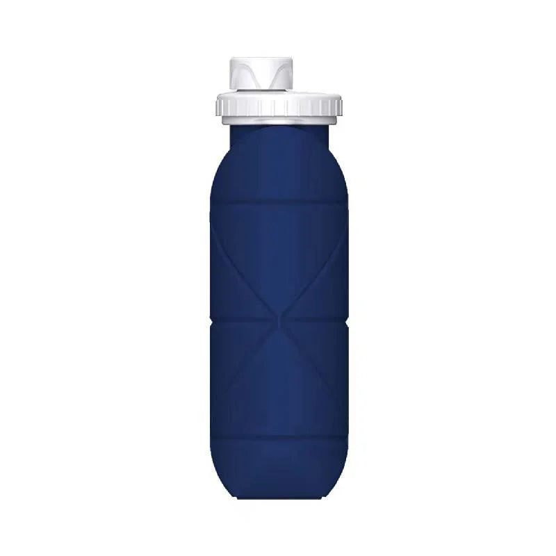 Dark blue Portable Silicone Collapsible Water Bottle Foldable