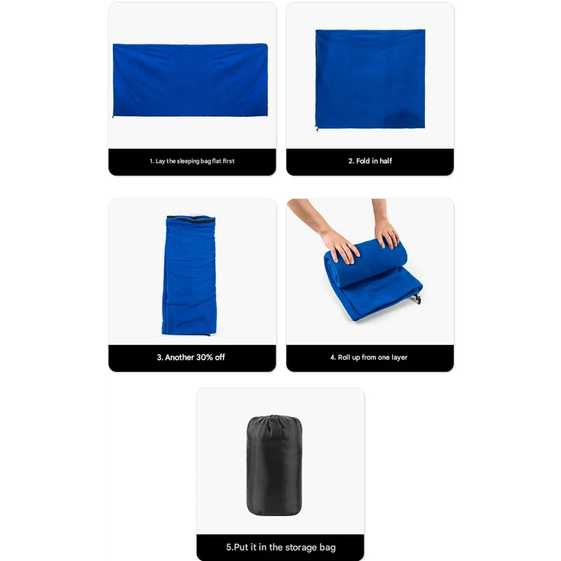 Dark Blue Versatile Double-Sided Fleece Bag Liner