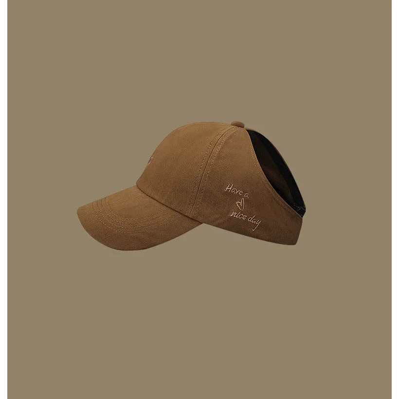 Dark brown Stylish Ponytail Opening Baseball Cap