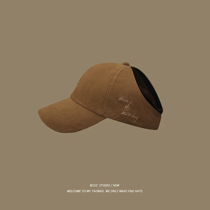 Dark brown Stylish Ponytail Opening Baseball Cap