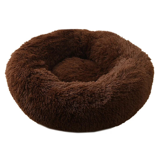 Dark Coffee 50cm Cozy Round Pet Bed - Plush Cat & Dog Bed