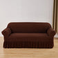 Dark-coffee Single Sofa Bubble Gauze Sofa Cover with Skirt