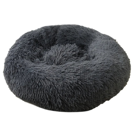 Dark Grey 50cm Cozy Round Pet Bed - Plush Cat & Dog Bed