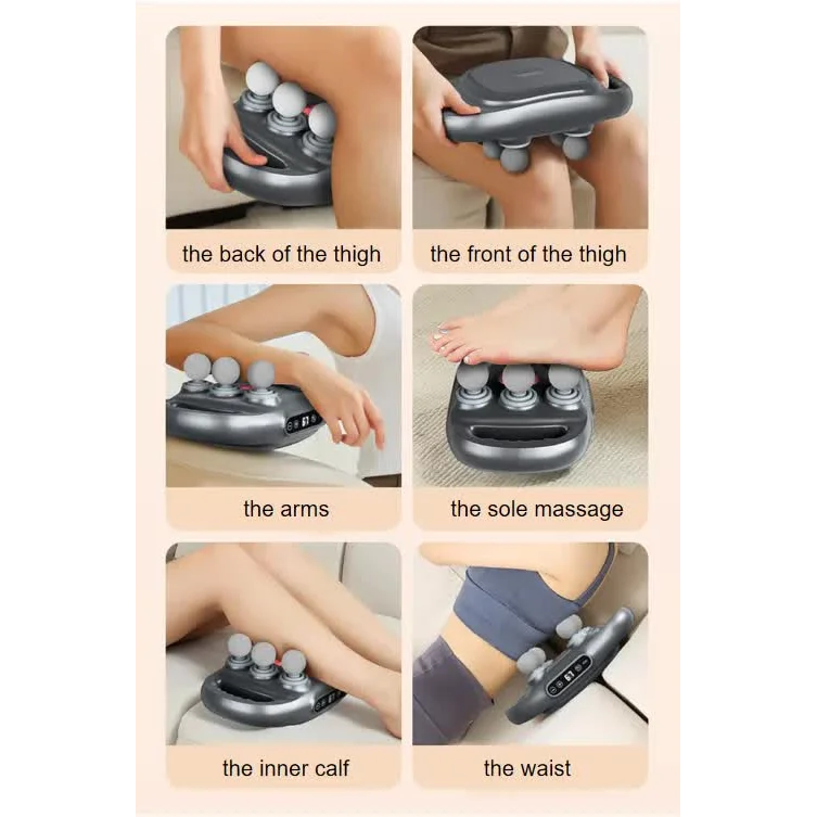 Dark Grey Advanced 6-Head Percussion Massager with Heat
