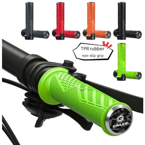 Dark Grey Ergonomic Lock-On Bike Grips - Anti-Slip TPR