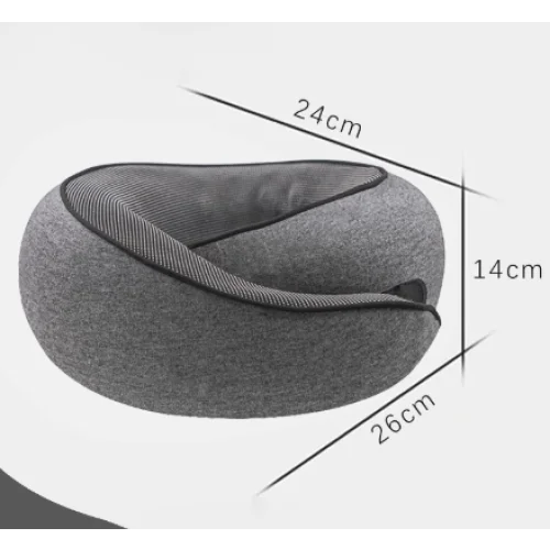 Dark Grey Ergonomic Memory Foam Travel Neck Pillow