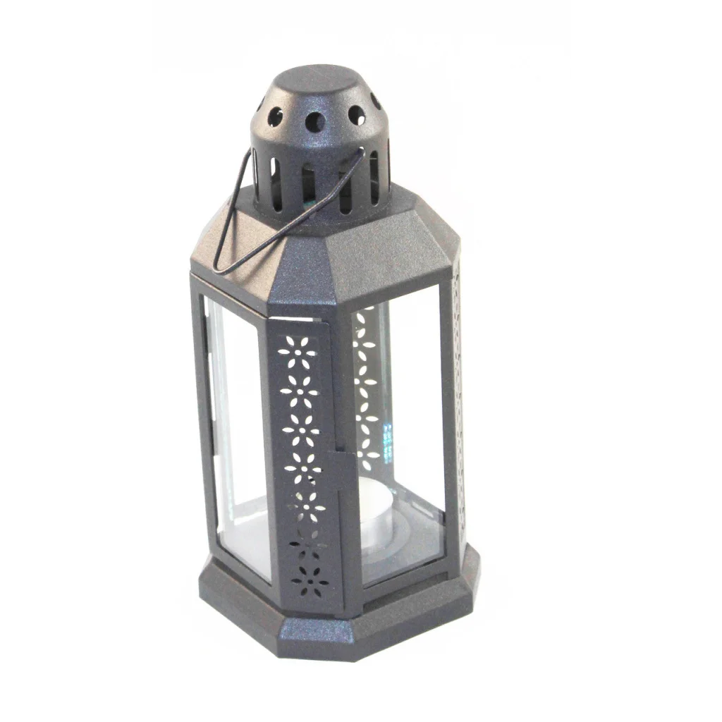 Dark Grey Metal Miners Lantern 10 Pack - 21cm Summer