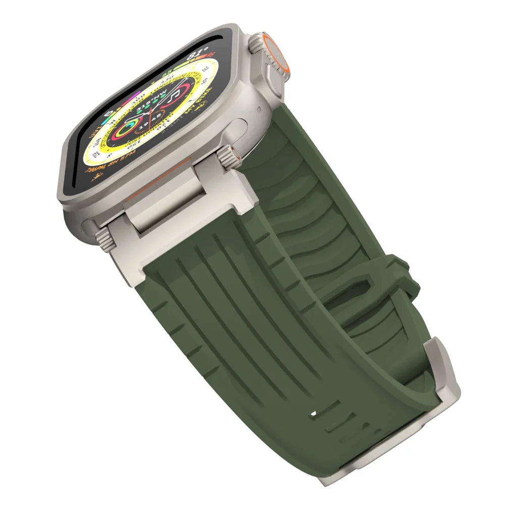 Dark Grey Rugged Tactical Silicone Strap for Apple Watch