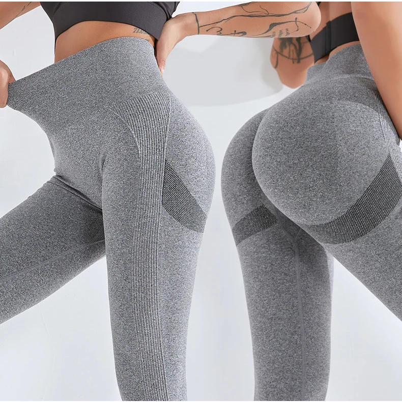 Dark Grey Size XL High-Waisted Butt-Lifting Seamless Yoga