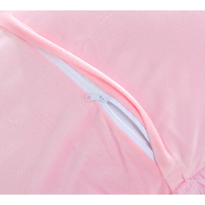 Dark Pink Faux Fur Pillowcase Set - Crystal Velvet Plush