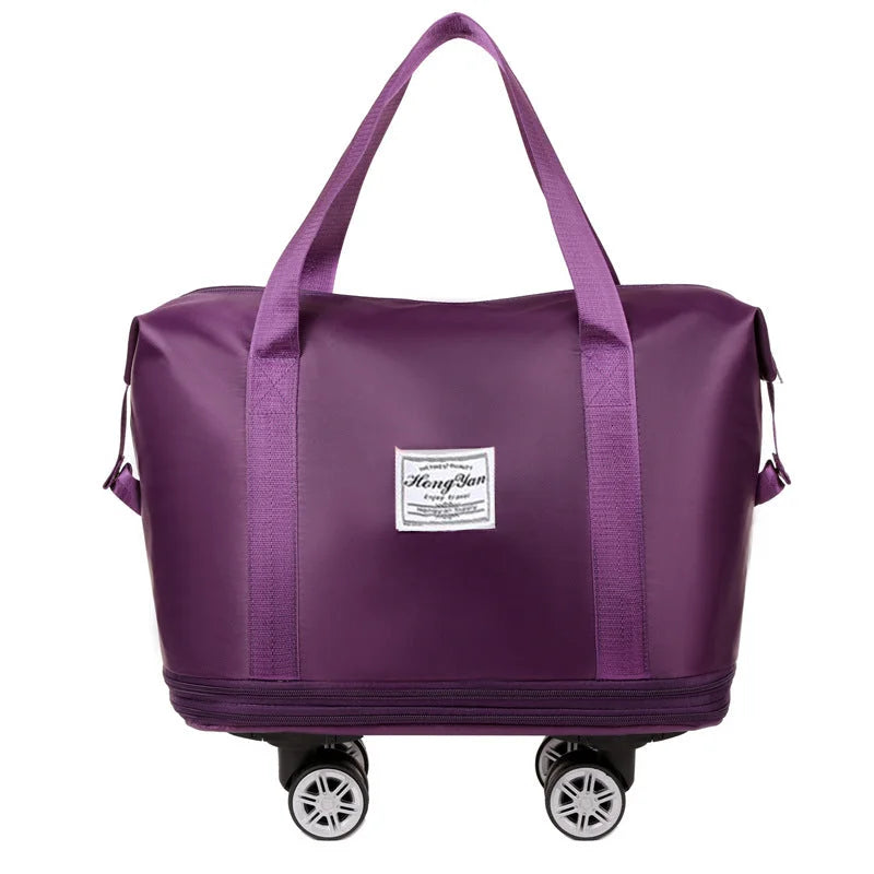 Dark Purple Large Capacity Travel Bag with Expandable