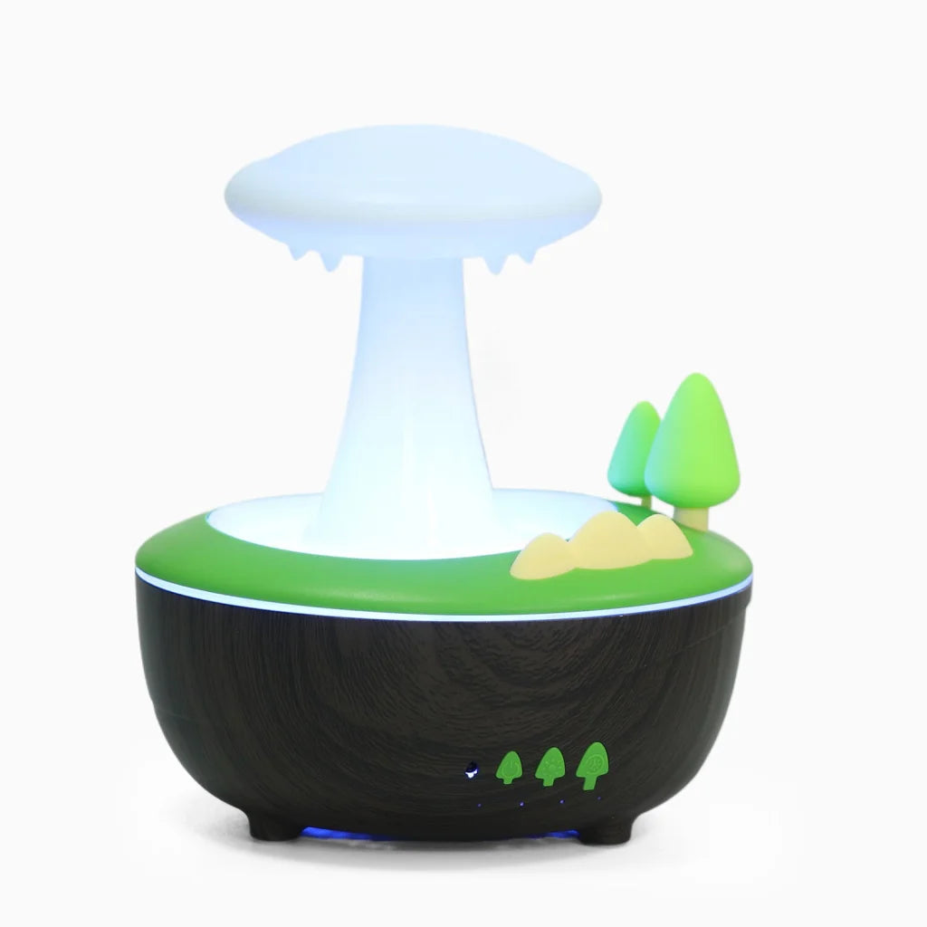 Dark Woodgrain Raindrop Mushroom Aroma Diffuser - 280mL