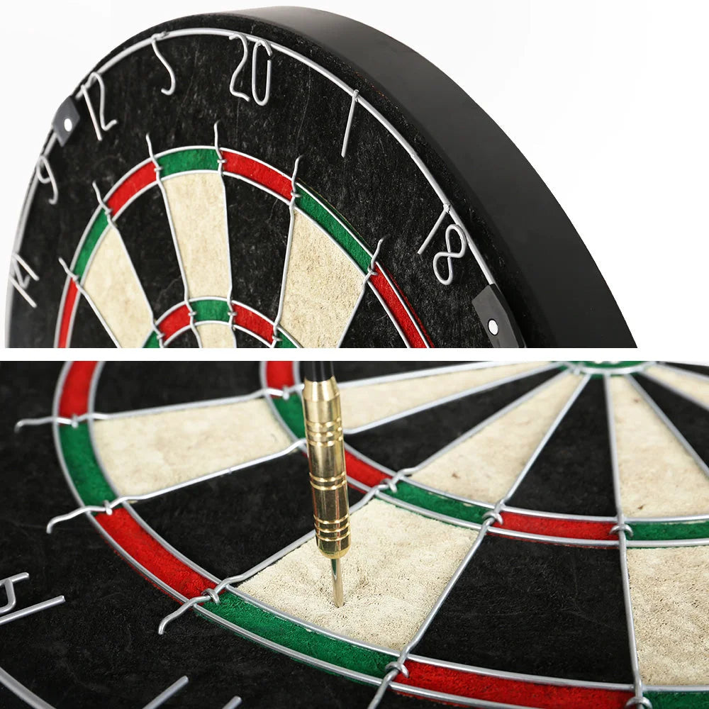 Dartboard 18 Steel Darts Wooden Cabinet Party Game 621