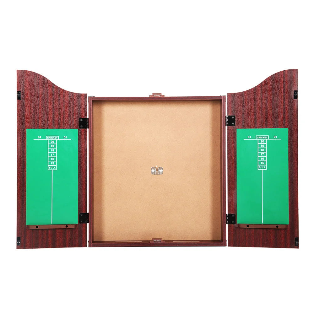 Dartboard 18 Steel Darts Wooden Cabinet Party Game 664