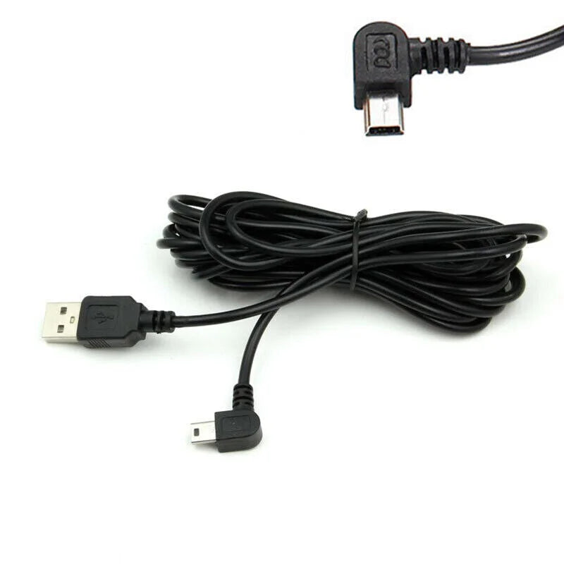 Dash Cam Mini USB Right Turn Extra Long Charging Cable 3.5M