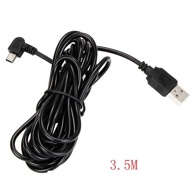 Dash Cam Mini USB Right Turn Extra Long Charging Cable 3.5M