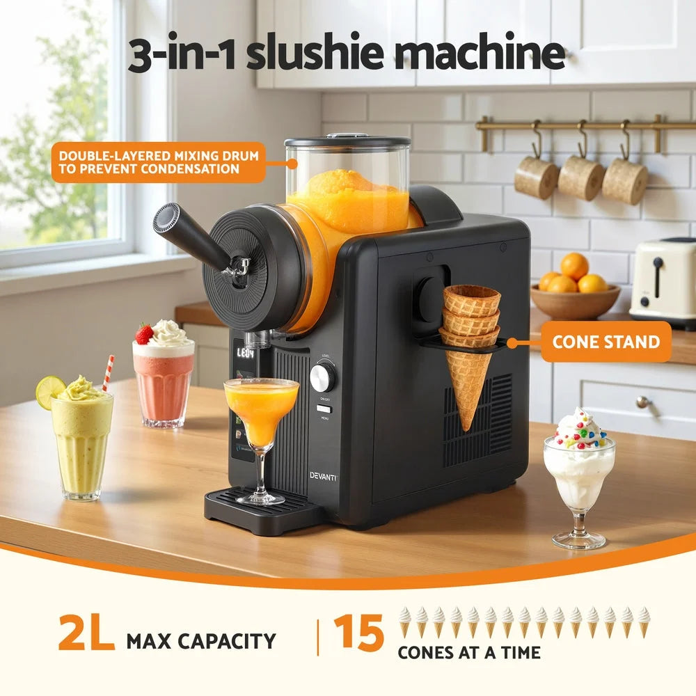 Deavnti 2L Slushie Machine Ice Cream Maker Frozen Smoothies