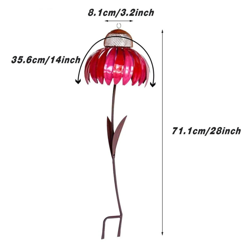 Decorative Metal Flower Garden Bird Feeder Outdoor Hanging