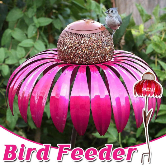Decorative Metal Flower Garden Bird Feeder Outdoor Hanging