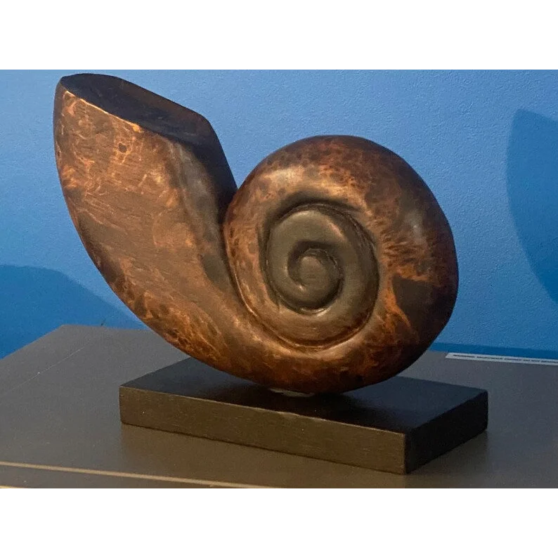Decorative Wooden Hand Carved Shell on Stand - Furniture