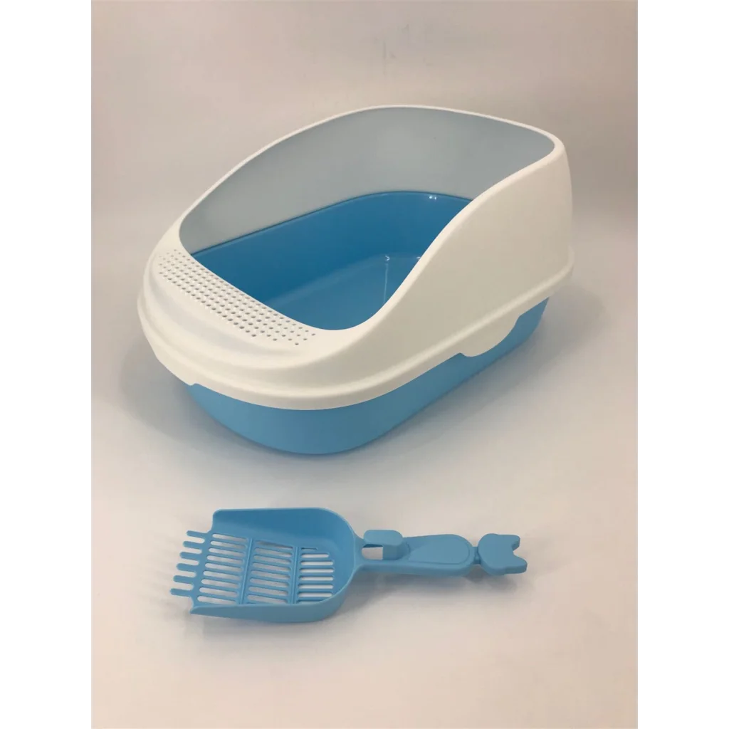 Deep Cat Toilet Litter Box Tray High Wall with Scoop
