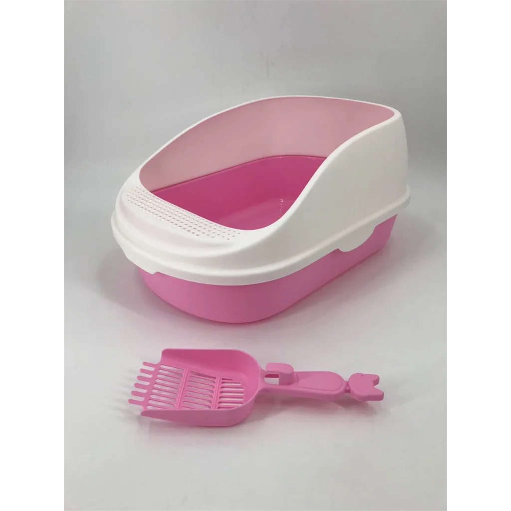 Deep Cat Toilet Litter Box Tray High Wall with Scoop