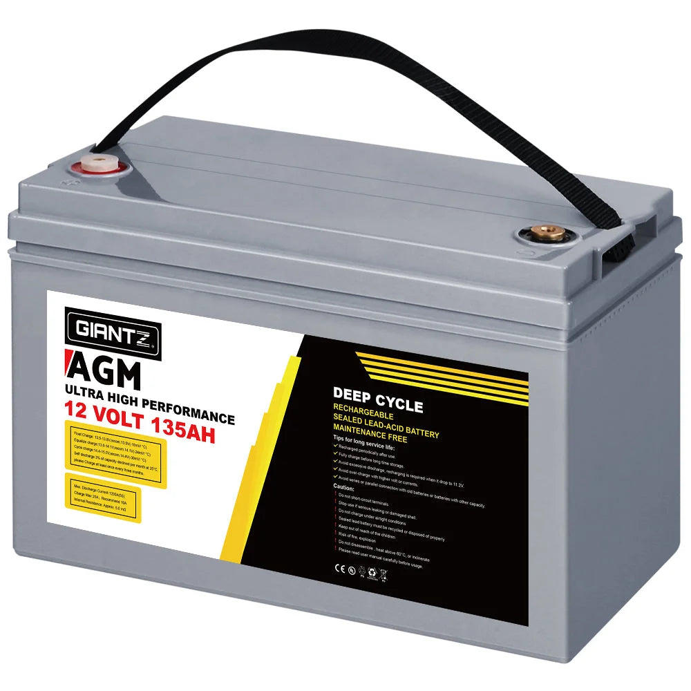Deep cycle battery with retail box and product label area