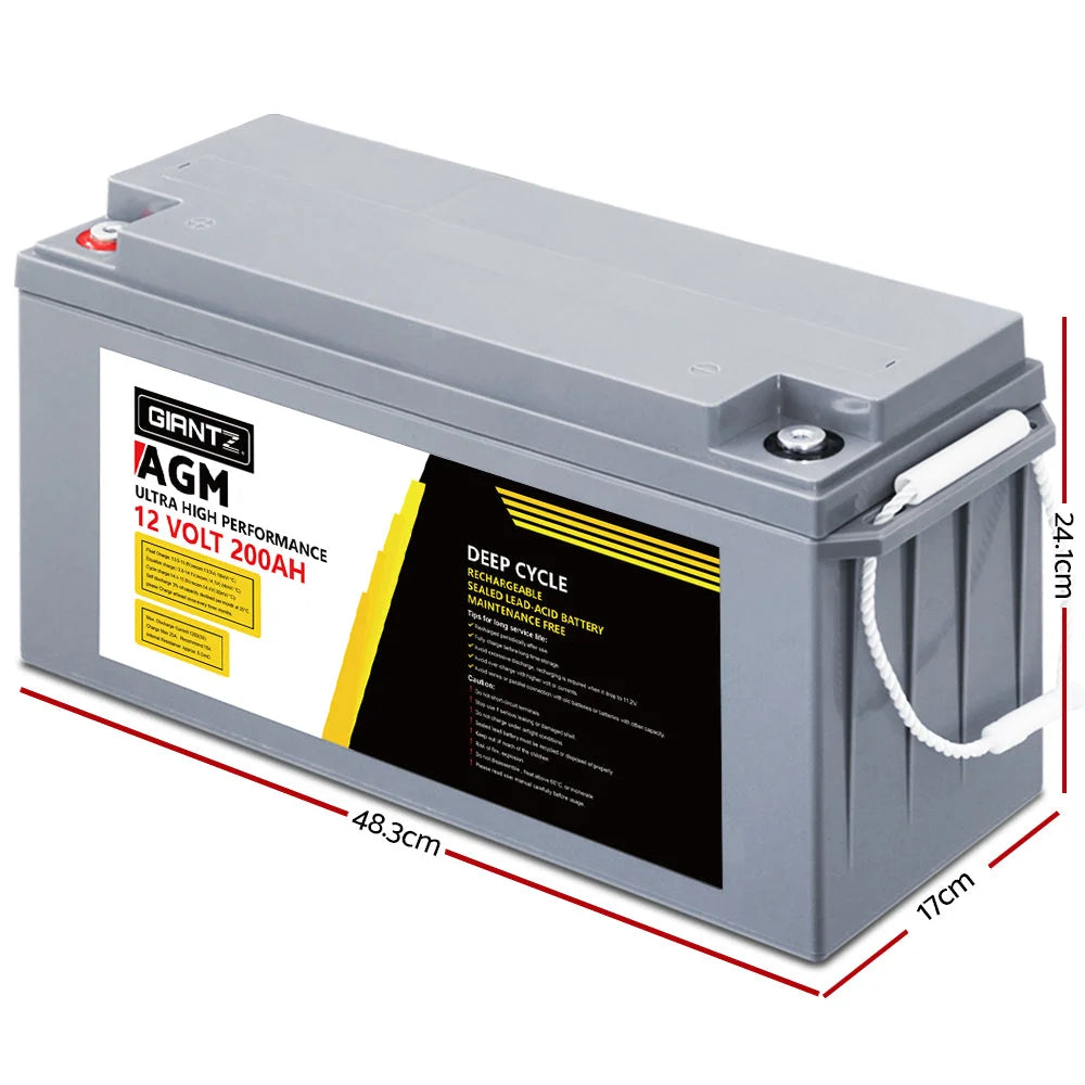 Deep Cycle Battery 200Ah 12V AGM Marine Sealed Power