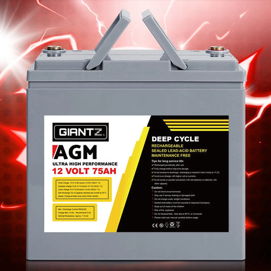 Deep Cycle Battery 75Ah 12V AGM Marine Sealed Power
