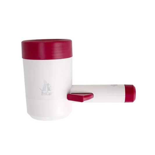 Deep red Portable Dog Paw Cleaner Cup - Semi-Automatic