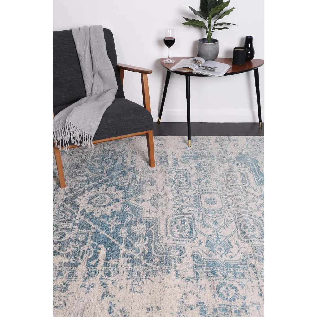 Delicate Audrey Ivory Blue Rug 160x230 - Home & Garden